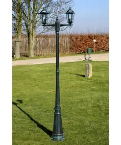 vidaXL Garden Lamp Post Dark Green 215 cm