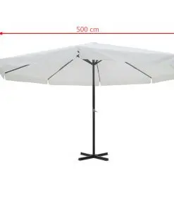 Parasol Samos 500 cm Aluminium White