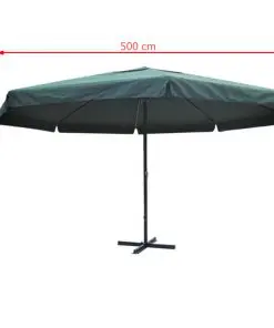 Parasol Samos 500 cm. Aluminium Green