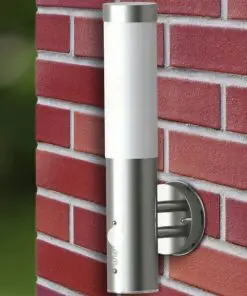 vidaXL Outdoor Wall Lamp with Motion Detector Stainless Steel