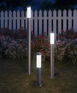 vidaXL 3 pcs Gardenlamps Set RVS Standing E27 230V
