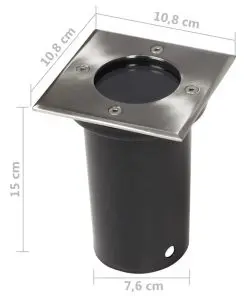 vidaXL Outdoor Ground Lights 3 pcs Square