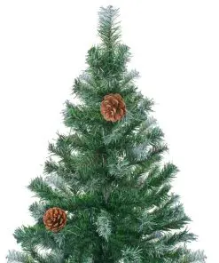 vidaXL Frosted Christmas Tree with Pinecones 150 cm
