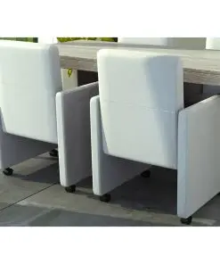 vidaXL Dining Chairs 2 pcs White Faux Leather