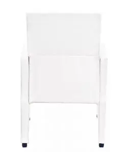 vidaXL Dining Chairs 2 pcs White Faux Leather