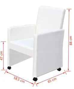vidaXL Dining Chairs 2 pcs White Faux Leather