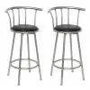 vidaXL Bar Stools 2 pcs Black Faux Leather