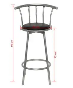 vidaXL Bar Stools 2 pcs Black Faux Leather