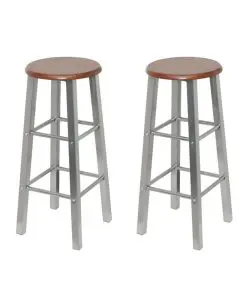 vidaXL Bar Stools 2 pcs Metal with MDF Seat