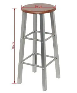 vidaXL Bar Stools 2 pcs Metal with MDF Seat