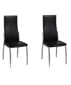 vidaXL Dining Chairs 2 pcs Black Faux Leather
