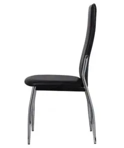vidaXL Dining Chairs 2 pcs Black Faux Leather