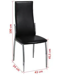vidaXL Dining Chairs 2 pcs Black Faux Leather