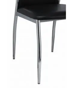 vidaXL Dining Chairs 4 pcs Black Faux Leather