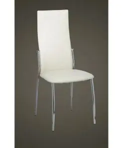 vidaXL Dining Chairs 2 pcs White Faux Leather