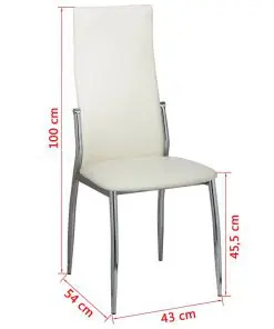 vidaXL Dining Chairs 2 pcs White Faux Leather