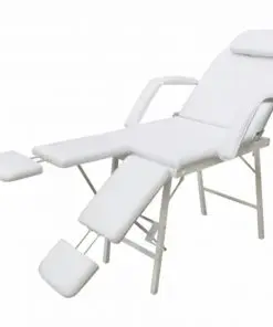 White treatment chair with ajustable legrests