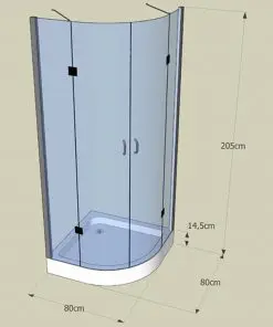 Corner Shower Enclosure 80 x 80 cm.