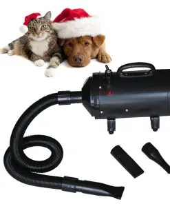 vidaXL Dog Hair Dryer with 3 Nozzles Black 2400 W