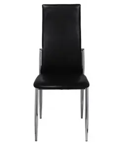 vidaXL Dining Chairs 6 pcs Black Faux Leather