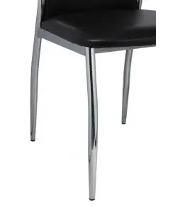 vidaXL Dining Chairs 6 pcs Black Faux Leather