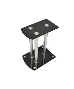 Aluminum Speaker Stands Black Glass 2pcs