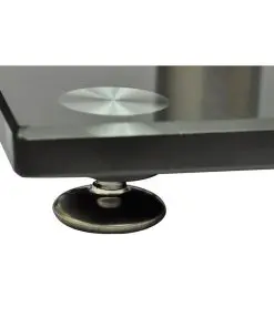 Aluminum Speaker Stands Black Glass 2pcs