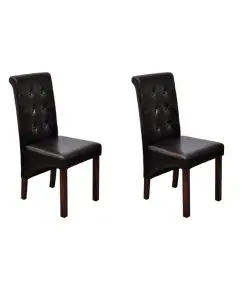 vidaXL Dining Chairs 2 pcs Brown Faux Leather