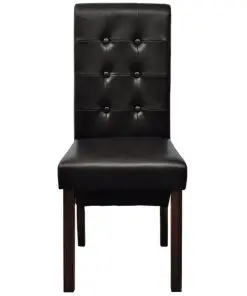 vidaXL Dining Chairs 2 pcs Brown Faux Leather