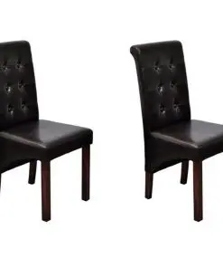 vidaXL Dining Chairs 2 pcs Brown Faux Leather