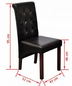 vidaXL Dining Chairs 2 pcs Brown Faux Leather