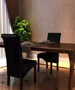 vidaXL Dining Chairs 2 pcs Black Faux Leather