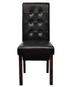 vidaXL Dining Chairs 2 pcs Black Faux Leather