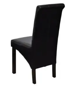 vidaXL Dining Chairs 2 pcs Black Faux Leather