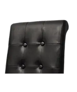 vidaXL Dining Chairs 2 pcs Black Faux Leather