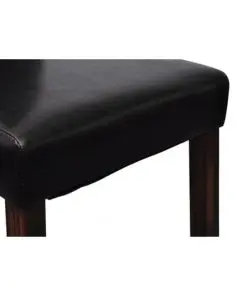 vidaXL Dining Chairs 2 pcs Black Faux Leather