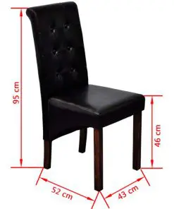vidaXL Dining Chairs 2 pcs Black Faux Leather