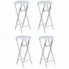 vidaXL Bar Tables 4 pcs with MDF Tabletop White