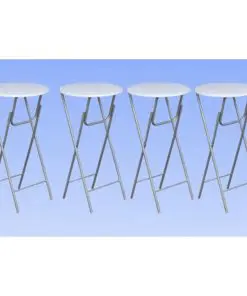 vidaXL Bar Tables 4 pcs with MDF Tabletop White