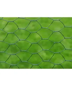 vidaXL Mesh Fence Galvanised Steel Hexagon 1×25 m Dark Green