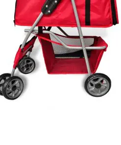 vidaXL Pet Stroller Travel Carrier Red Folding