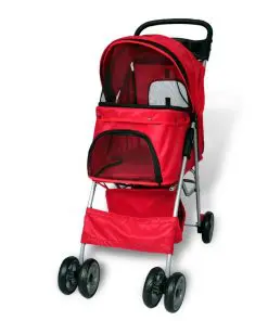 vidaXL Pet Stroller Travel Carrier Red Folding