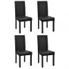 vidaXL Dining Chairs 4 pcs Black Faux Leather vidaXL Dining Chairs 4 pcs Black Faux Leather