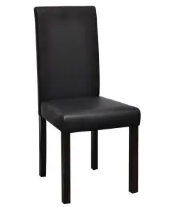 vidaXL Dining Chairs 4 pcs Black Faux Leather