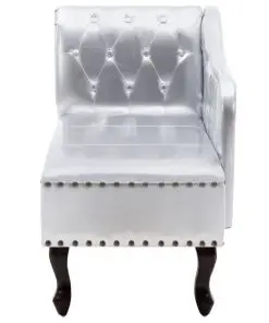 vidaXL Chaise Longue Silver Faux Leather