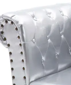 vidaXL Chaise Longue Silver Faux Leather