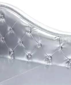 vidaXL Chaise Longue Silver Faux Leather