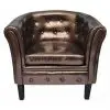 vidaXL Tub Chair Brown Faux Leather vidaXL Tub Chair Brown Faux Leather