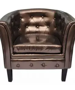 vidaXL Tub Chair Brown Faux Leather