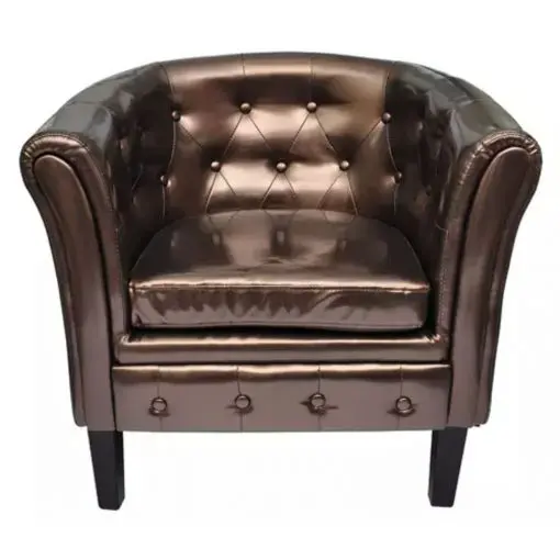 vidaXL Tub Chair Brown Faux Leather